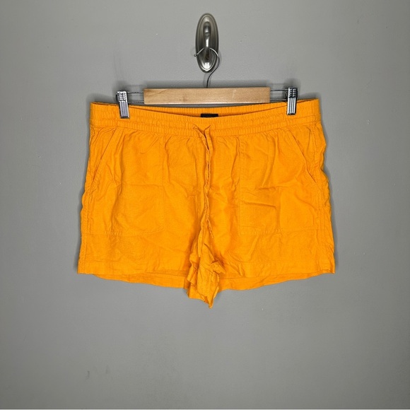 J.Crew orange linen pull on shorts - Picture 1 of 6
